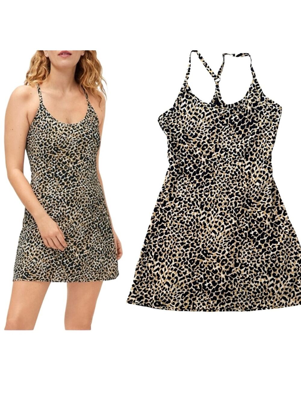 Outdoor Voices The Exercise Dress NEW Version Leopard Print Tennis Running XS